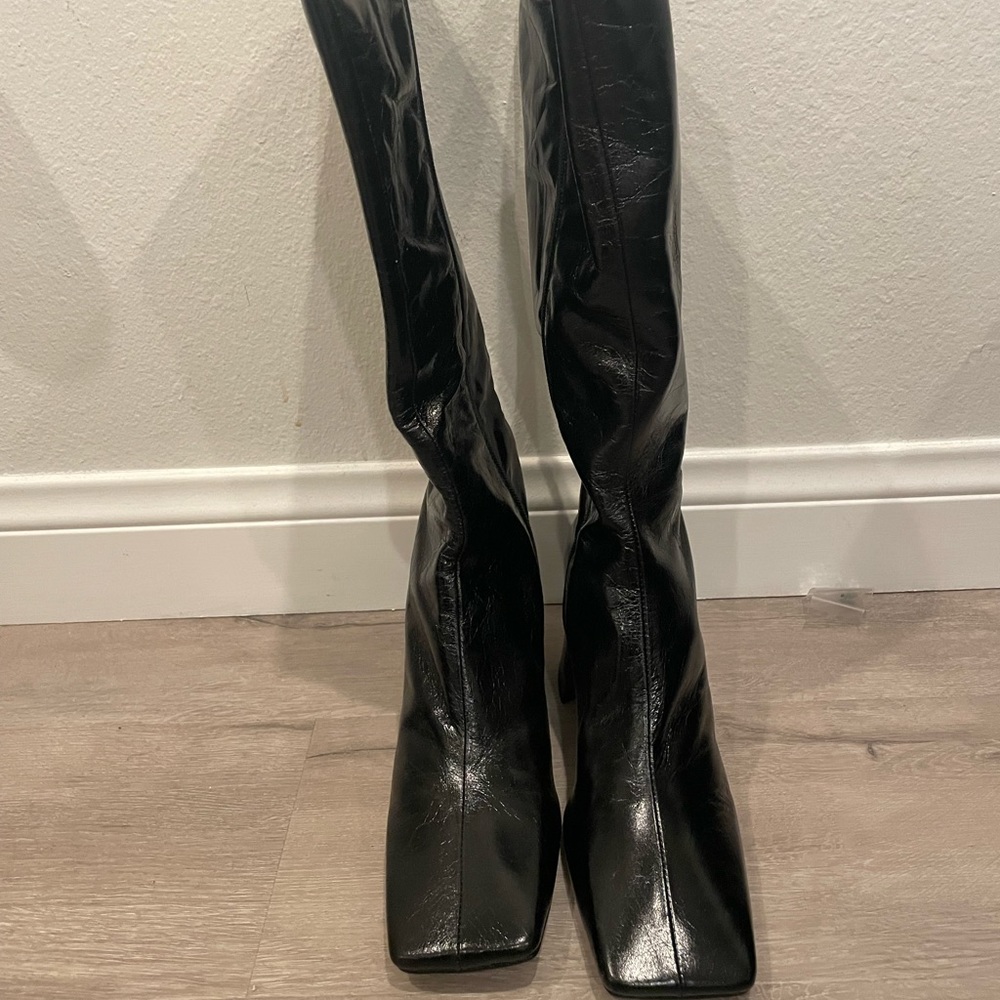 Knee high black boots